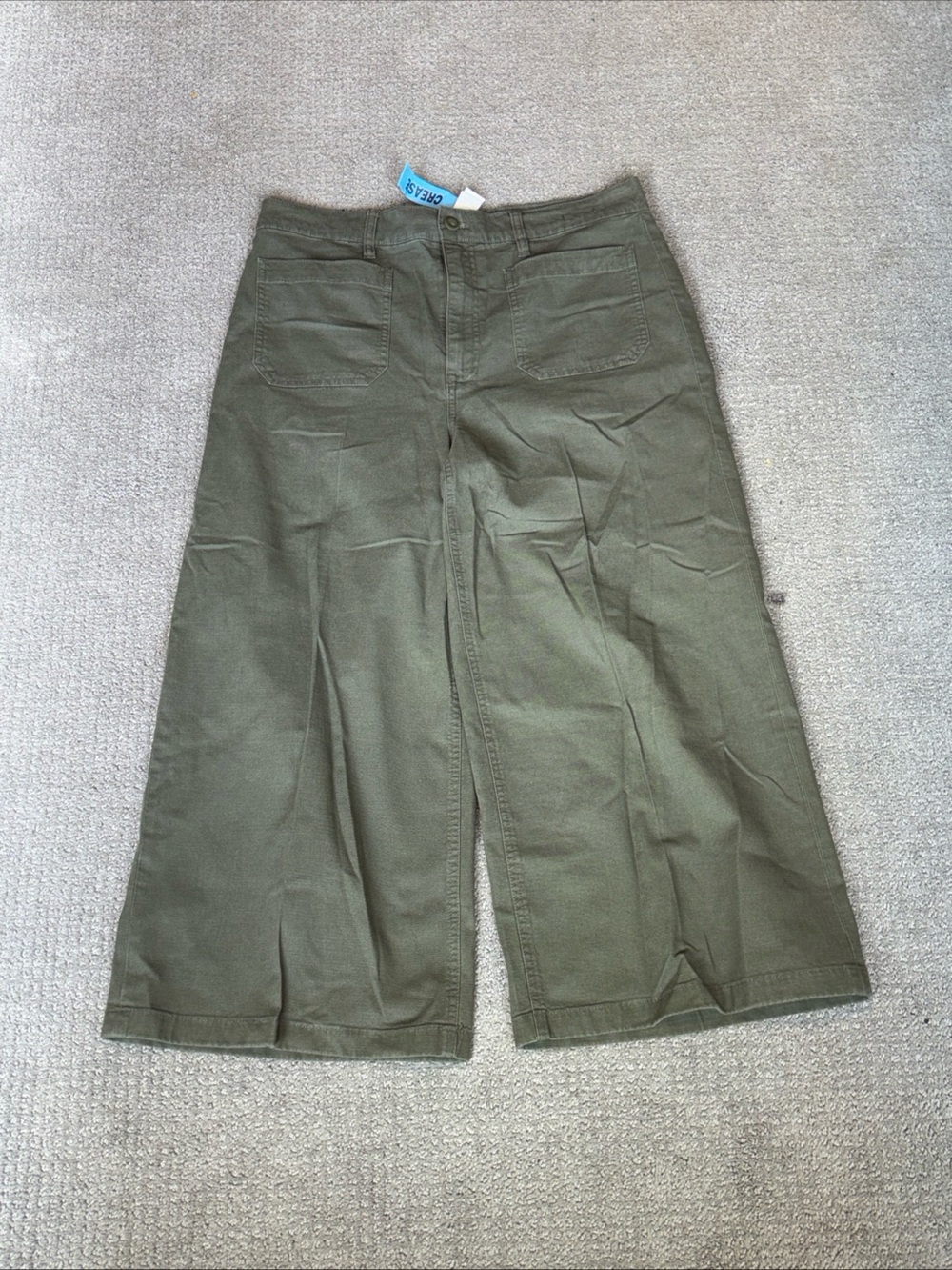 Point Sur Wide-Leg Olive Green Womens Pants Size 31
